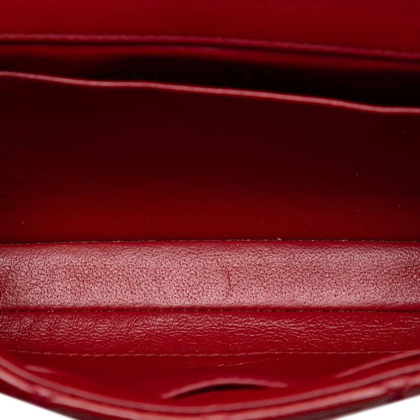 Chanel Extra Mini Rectangular Classic Patent Single Flap Red Leather Very good condition - Model View