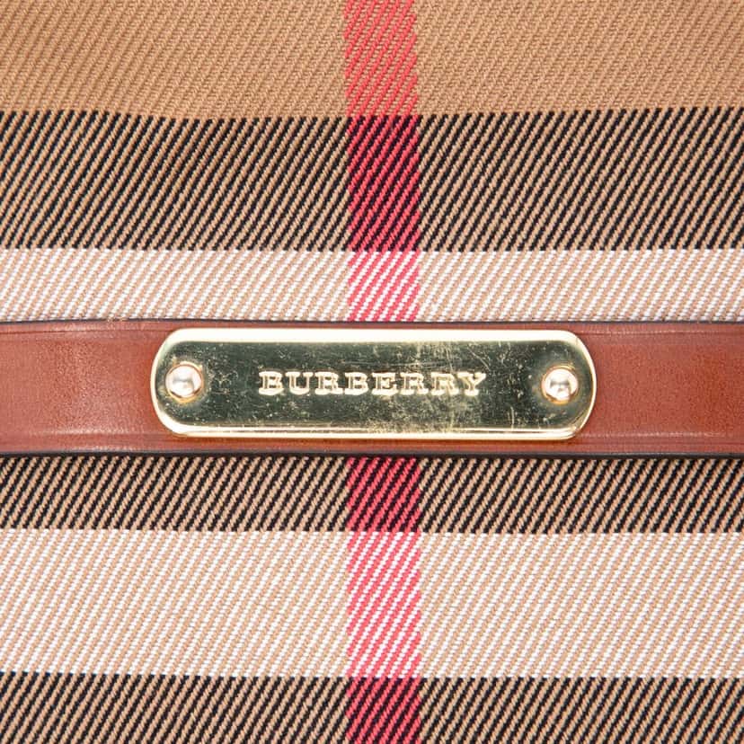Burberry Medium House Check Canvas Bridle Orchard Handbag Brown Very good condition - Box View