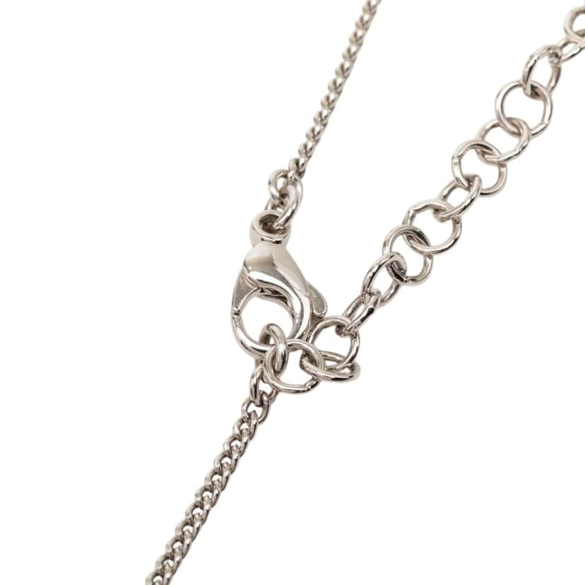 Chanel CC Brass Strass Pendant Necklace Silver Metal Very good condition - Inside View