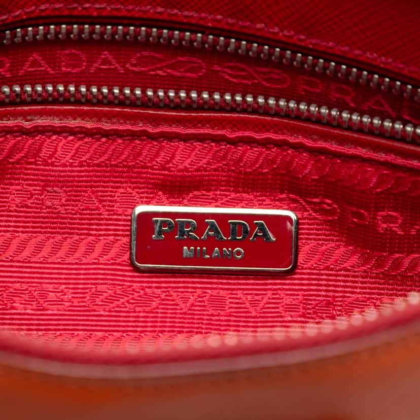 Prada Bicolor Saffiano Lux Crossbody Red Leather Very good condition - Box View