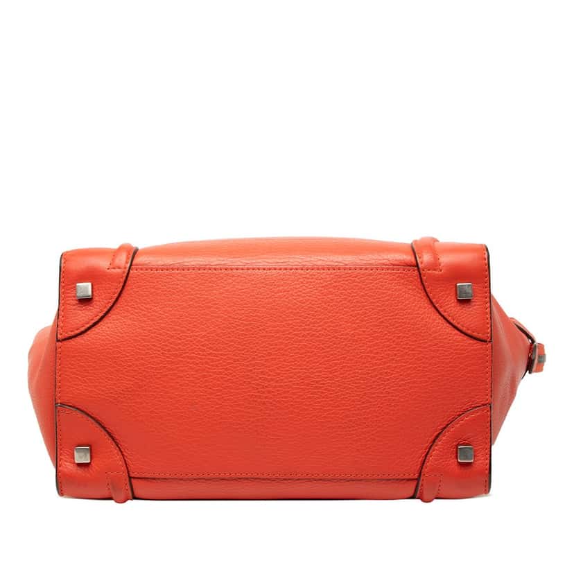Celine Mini Leather Luggage Tote Orange Leather Very good condition - Inside View