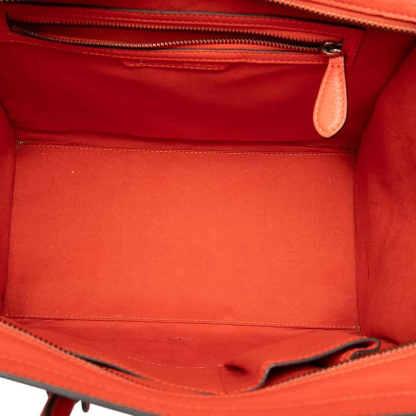 Celine Mini Leather Luggage Tote Orange Leather Very good condition - Model View