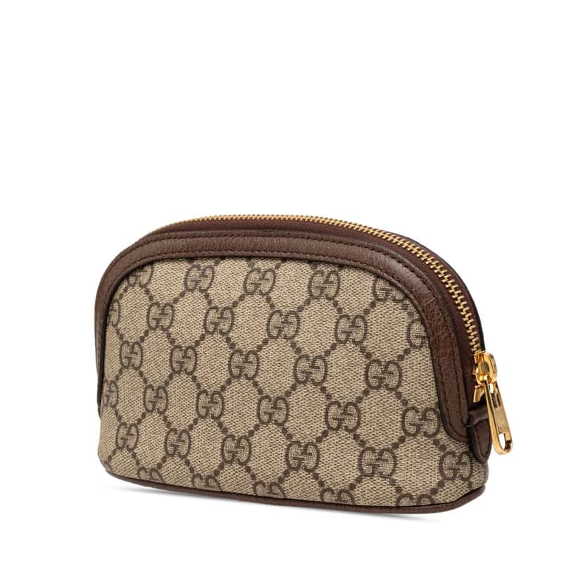 Gucci Medium GG Supreme Web Ophidia Cosmetic Case Beige Very good condition - Back View