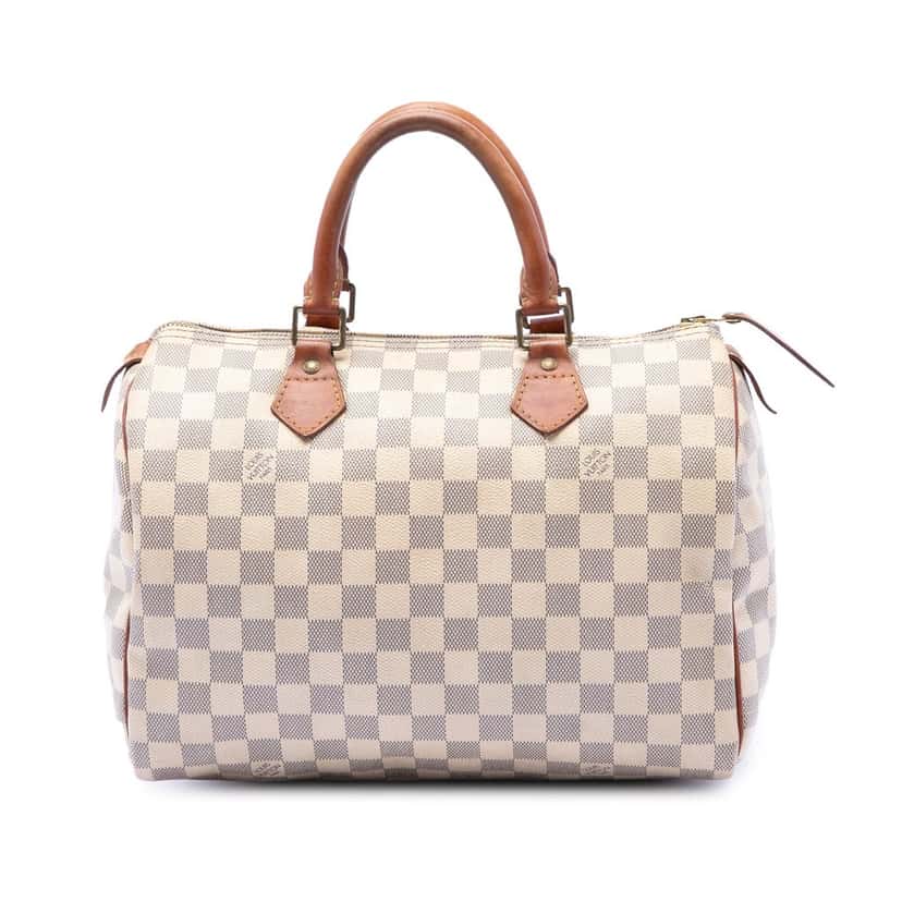 Louis Vuitton Damier Azur Speedy 30 White Very good condition - Front View