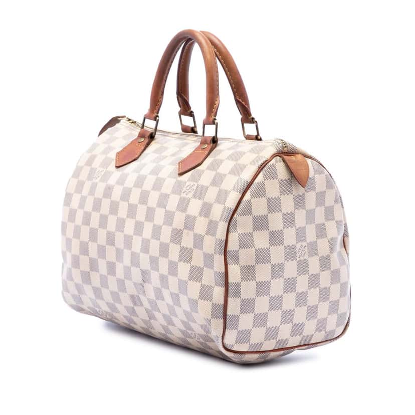 Louis Vuitton Damier Azur Speedy 30 White Very good condition - Back View