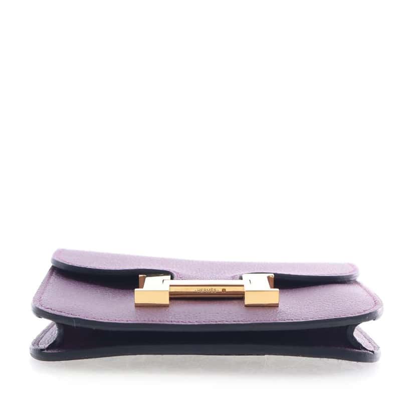 Hermès Evercolor Constance Slim Wallet Purple Leather Very good condition - Box View