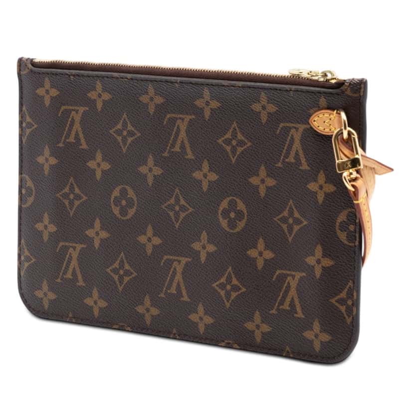 Louis Vuitton Monogram Neverfull MM Pouch Brown Very good condition - Back View