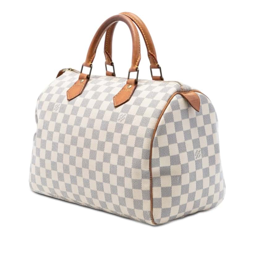 Louis Vuitton Damier Azur Speedy 30 White Very good condition - Back View
