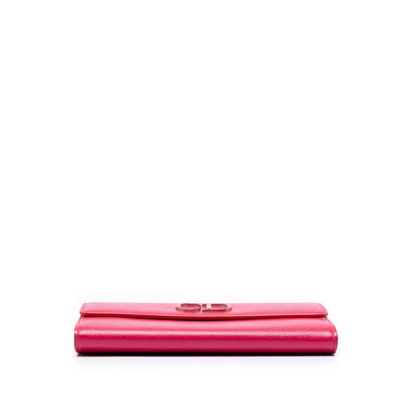 Dior Grained Patent Mania Rendez Vouz Wallet on Chain Pink Leather Very good condition - Inside View