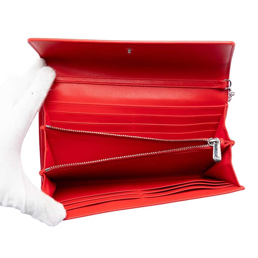 Dior Grained Patent Mania Rendez Vouz Wallet on Chain Pink Leather Very good condition - Model View