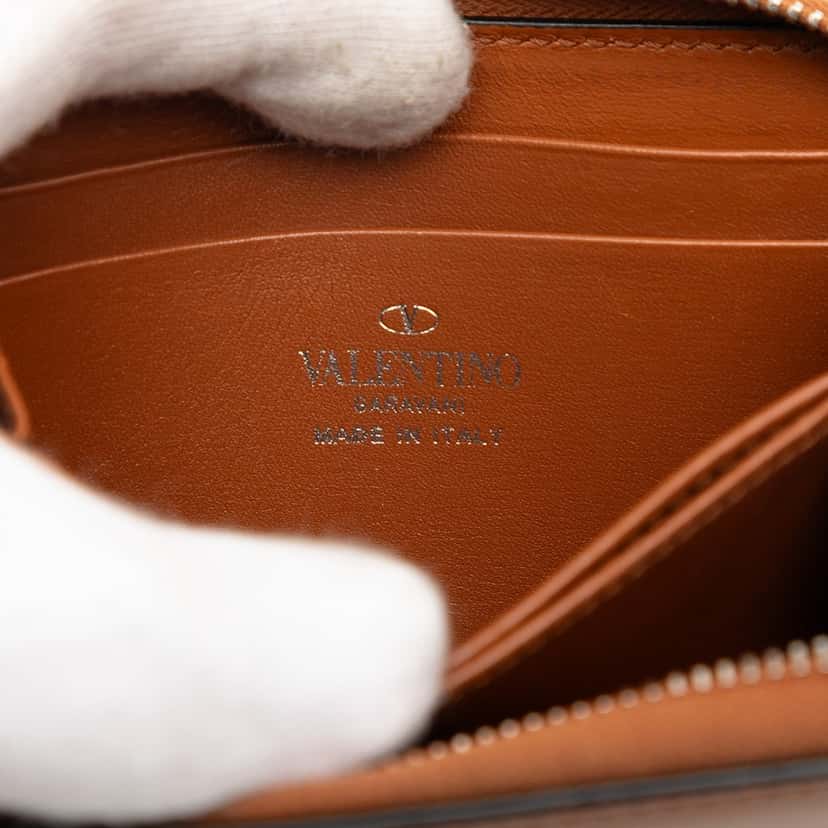 Valentino Leather VLogo Wallet On Strap Brown Leather Very good condition - Box View