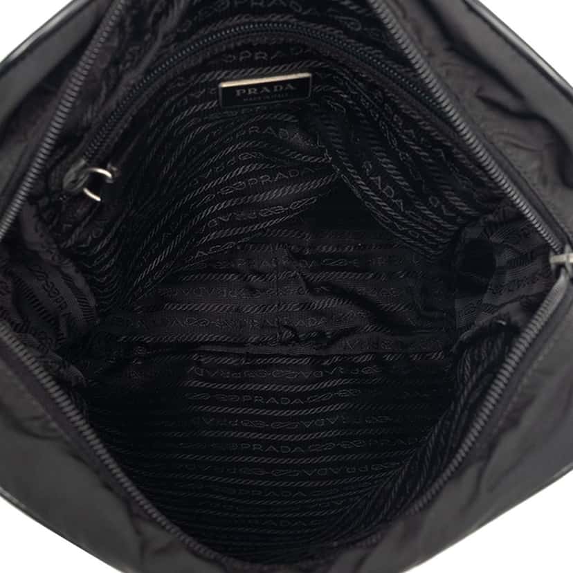 Prada Tessuto Zip Top Crossbody Black Very good condition - Model View