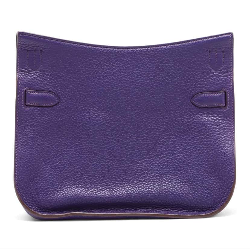 Hermès Clemence Jypsiere 28 Purple Leather Very good condition - Back View