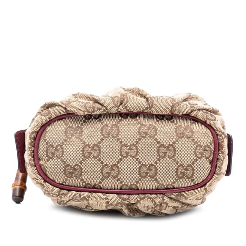 Gucci GG Canvas Bamboo Pouch Beige Very good condition - Inside View