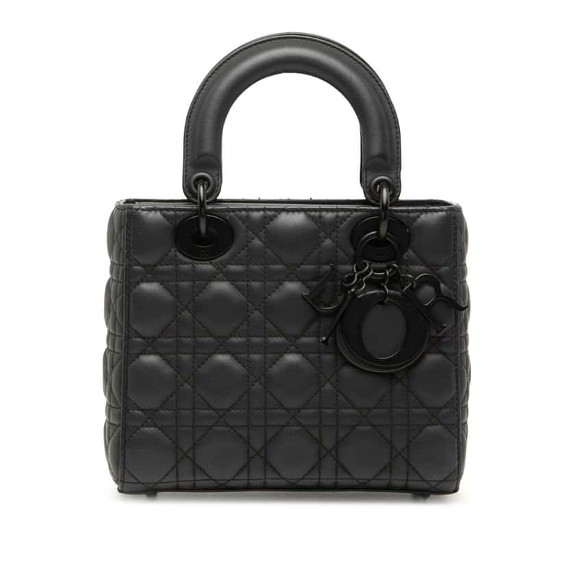 Dior Small Ultra Matte Calfskin Cannage My ABCDior Lady Dior Black Leather Very good condition - Front View