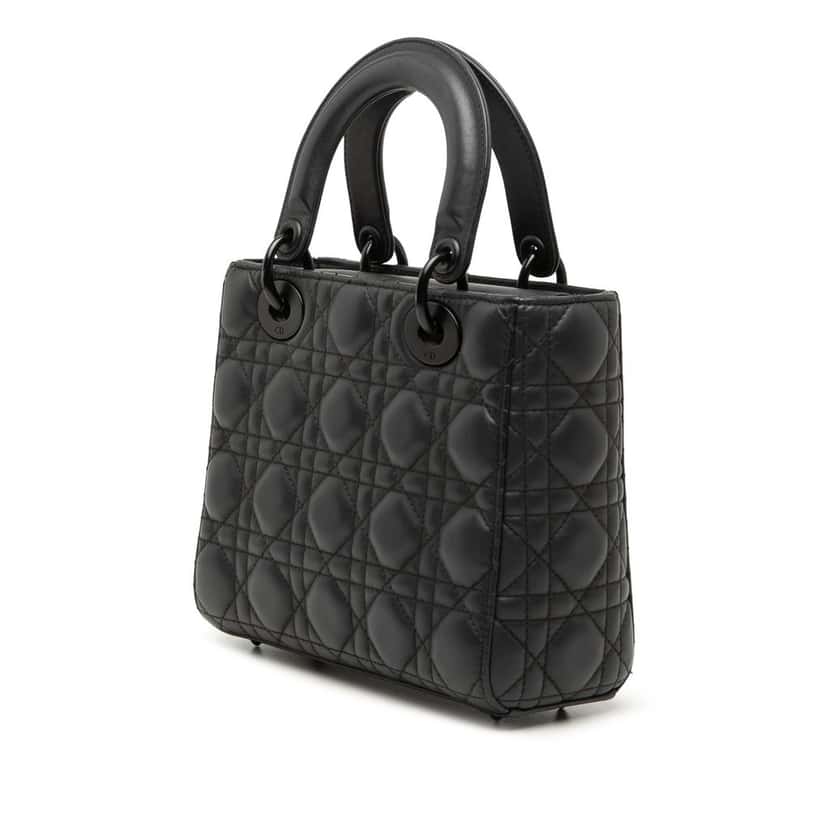 Dior Small Ultra Matte Calfskin Cannage My ABCDior Lady Dior Black Leather Very good condition - Back View