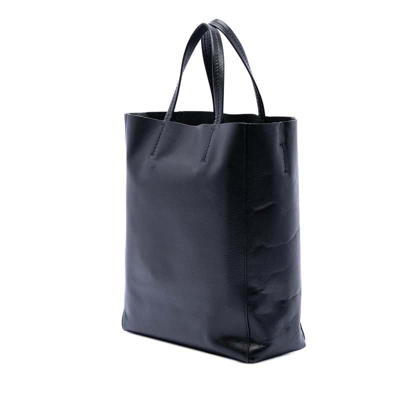 Celine Small Grained Calfskin Vertical Cabas Satchel Black Leather Very good condition - Back View