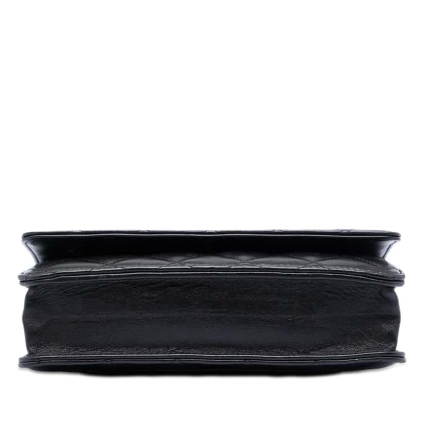 Chanel CC Quilted Lambskin Wallet On Chain Black Leather Very good condition - Inside View