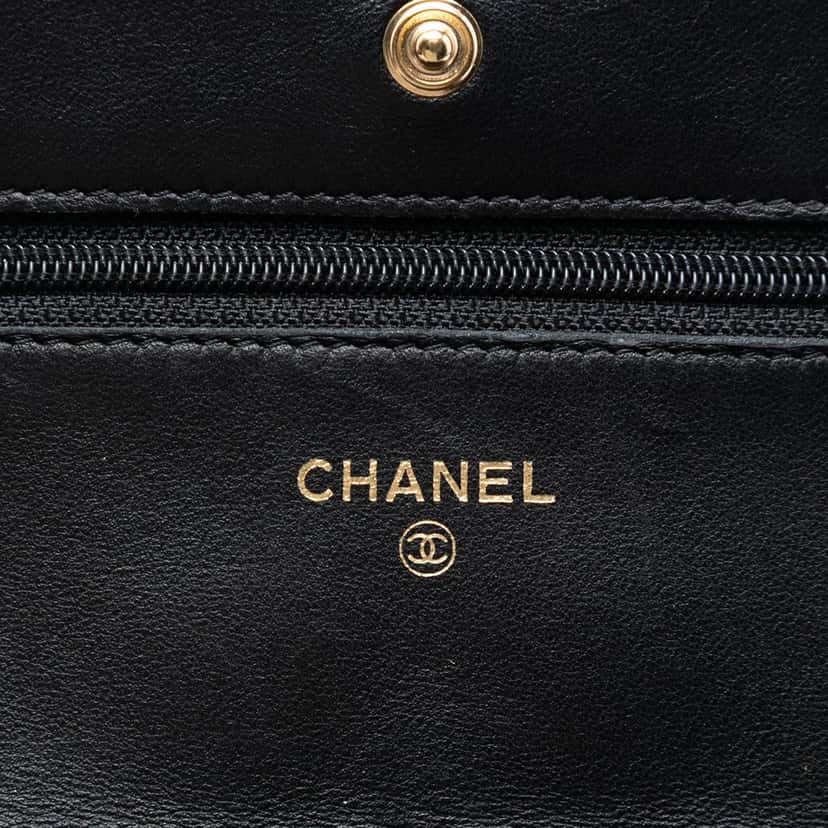 Chanel CC Quilted Lambskin Wallet On Chain Black Leather Very good condition - Box View
