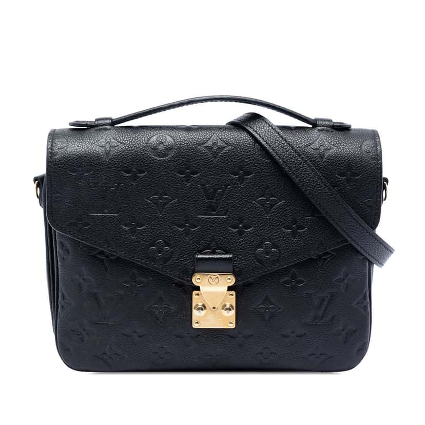 Louis Vuitton Monogram Empreinte Pochette Metis Black Leather Very good condition - Front View
