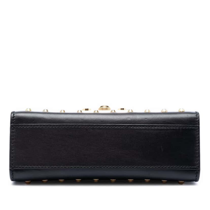 Gucci Small Pearl Studded Leather Padlock Crossbody Black Leather Very good condition - Inside View