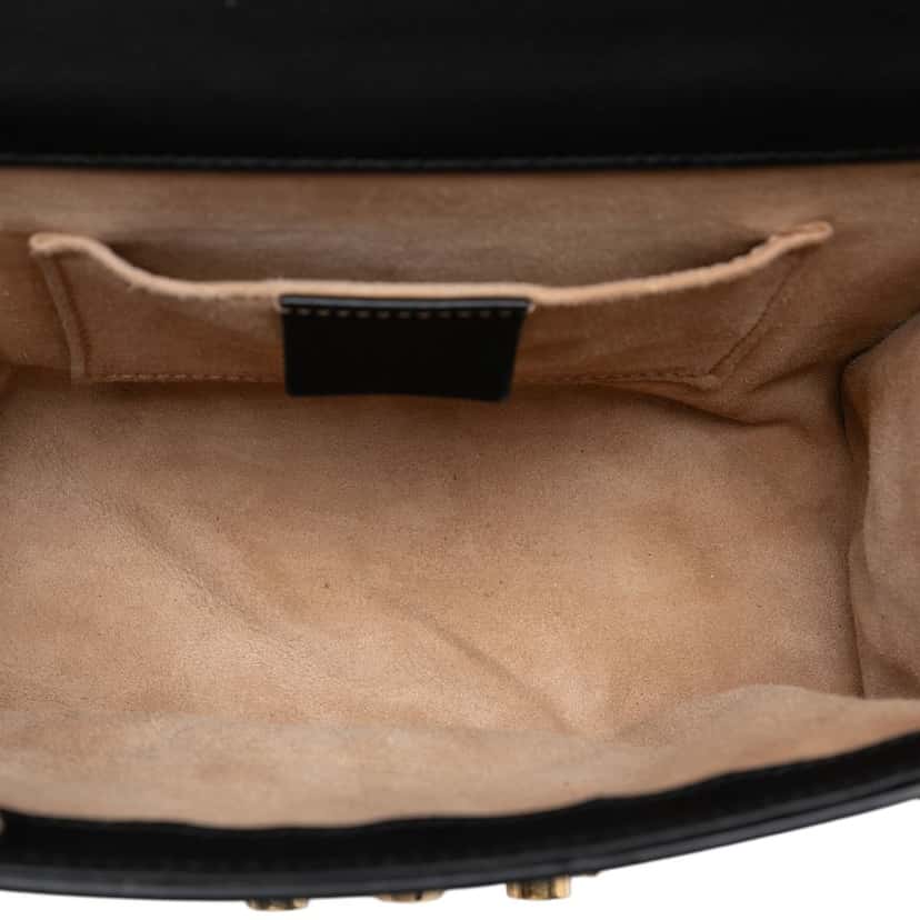 Gucci Small Pearl Studded Leather Padlock Crossbody Black Leather Very good condition - Model View