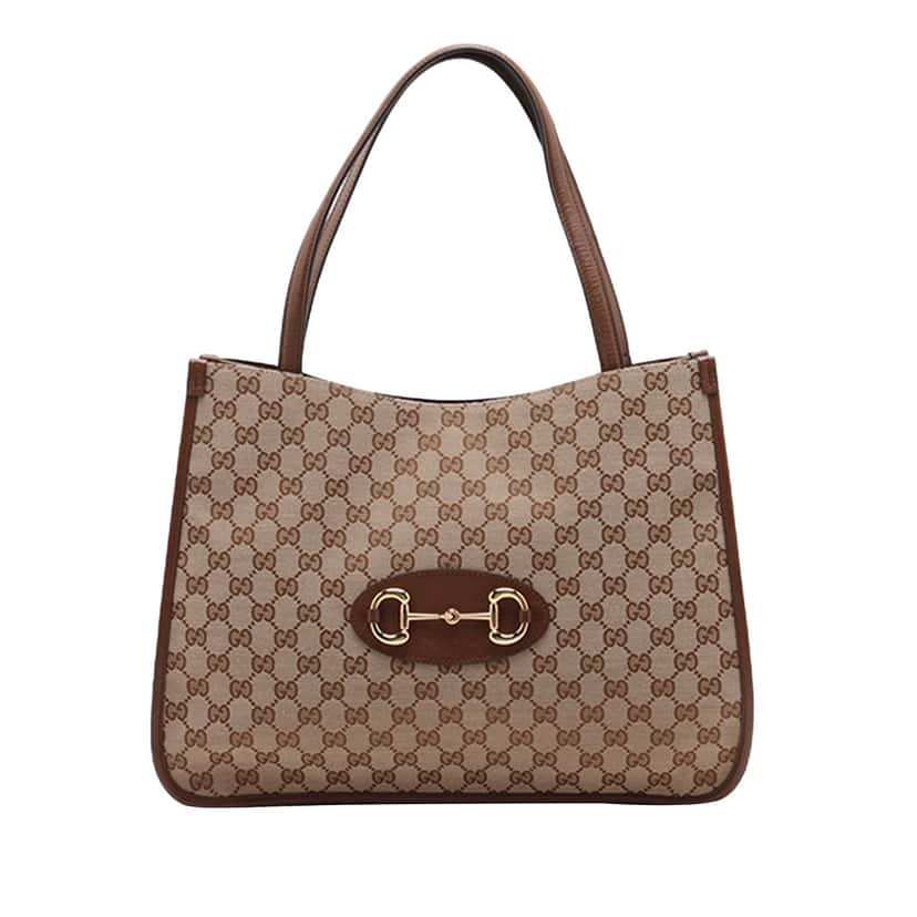 Gucci Medium GG Canvas Horsebit 1955 Tote Beige Very good condition - Front View