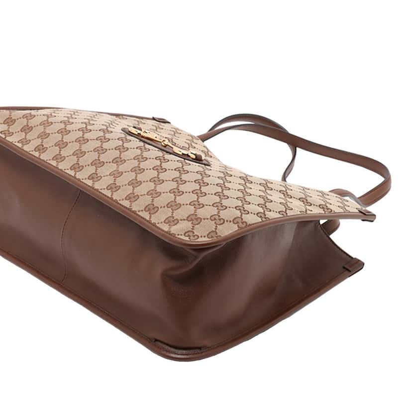 Gucci Medium GG Canvas Horsebit 1955 Tote Beige Very good condition - Model View