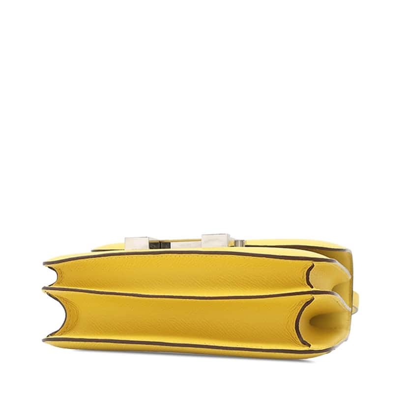 Hermès Mini Epsom Constance Mirror 18 Yellow Leather Very good condition - Back View