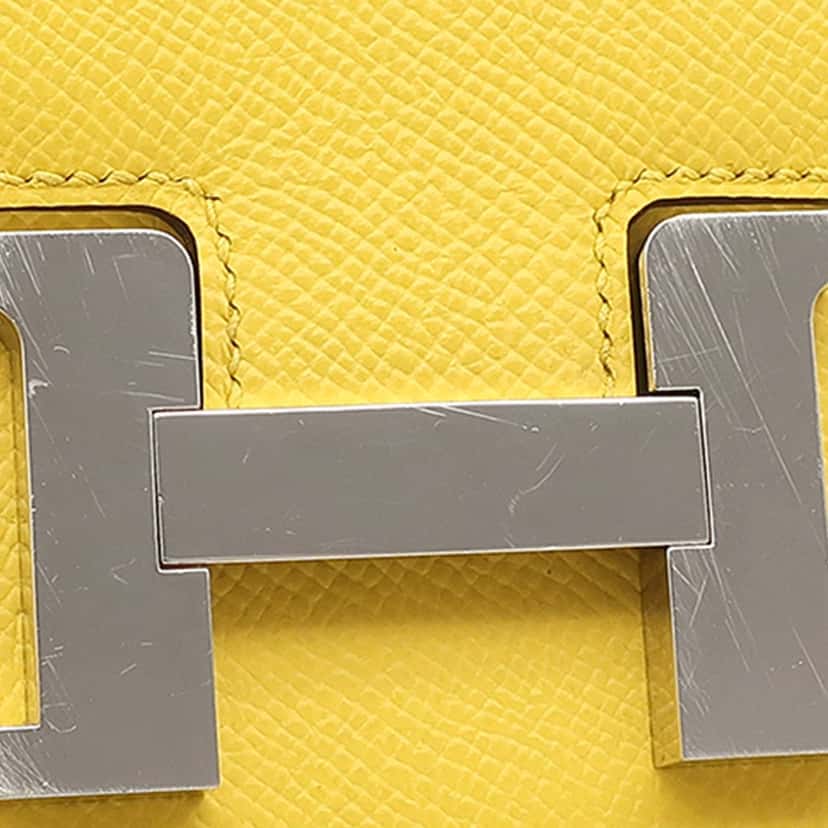 Hermès Mini Epsom Constance Mirror 18 Yellow Leather Very good condition - Box View