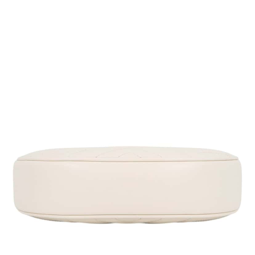 Gucci Mini GG Marmont Matelasse Calfskin Half Moon Bag White Leather Very good condition - Inside View