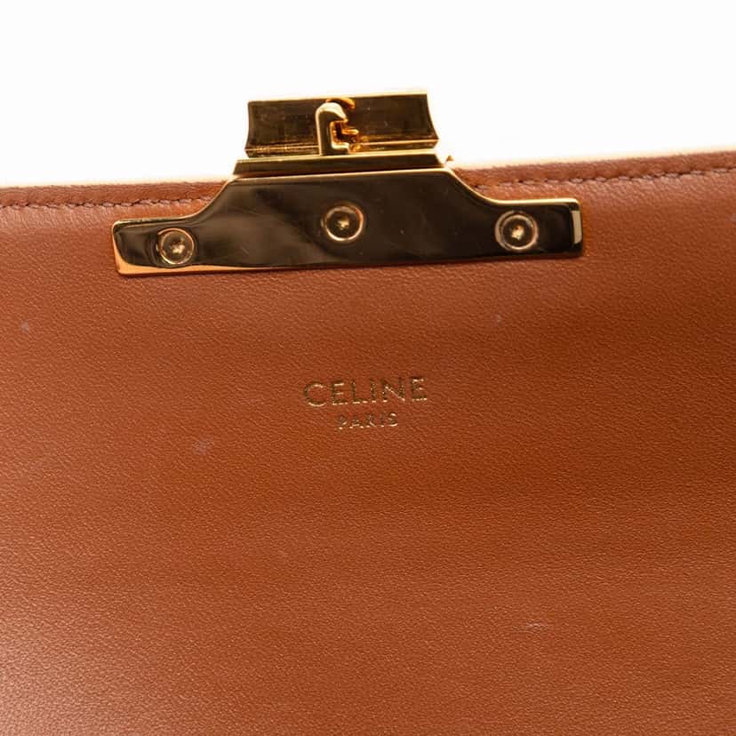 Celine Triomphe Coated Canvas Claude Shoulder Bag White Very good condition - Box View