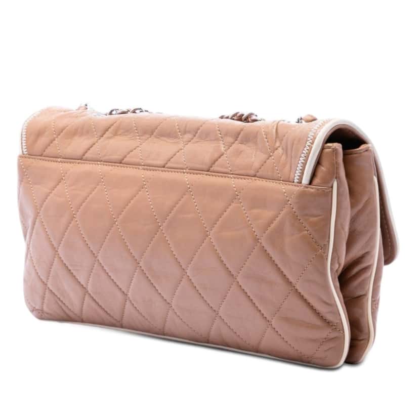 Chanel Quilted Aged Lambskin Reissue 2.55 East West Flap Brown Leather Very good condition - Back View