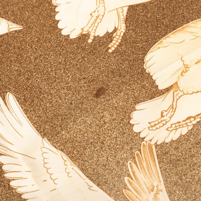Hermès Oiseaux Migrateurs Silk Scarf Brown Very good condition - Inside View