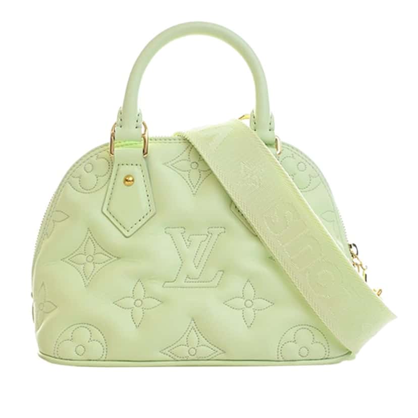 Louis Vuitton Monogram Calfskin Bubblegram Alma BB Green Leather Very good condition - Front View