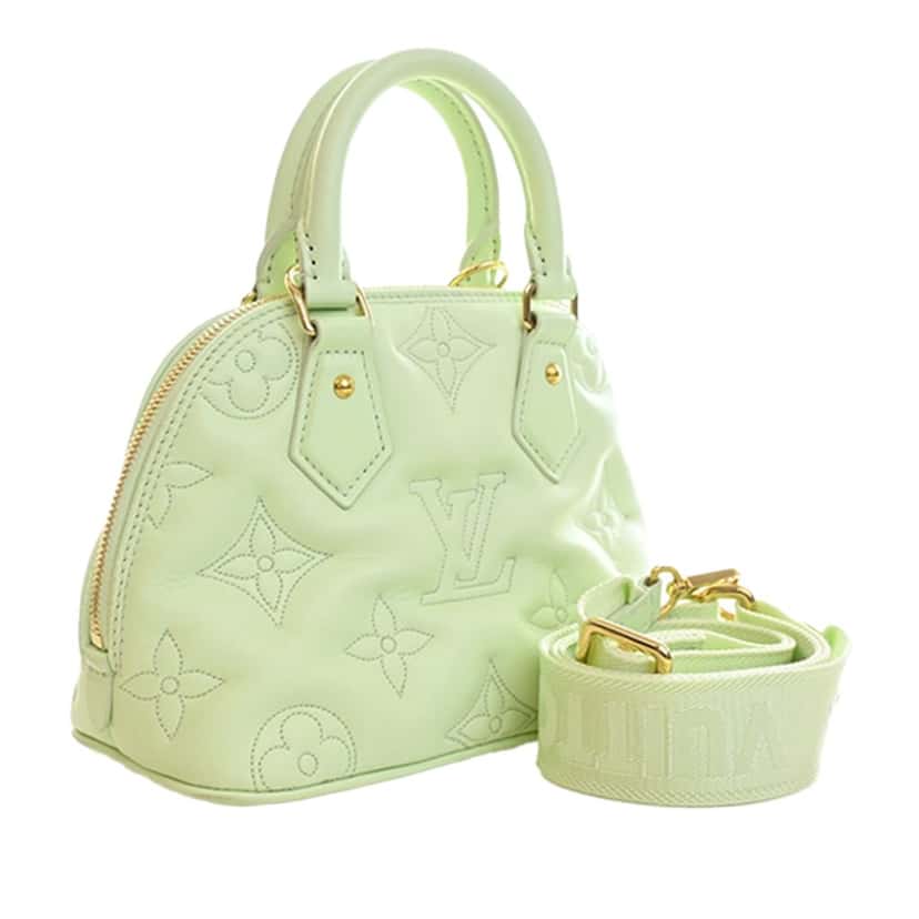 Louis Vuitton Monogram Calfskin Bubblegram Alma BB Green Leather Very good condition - Inside View