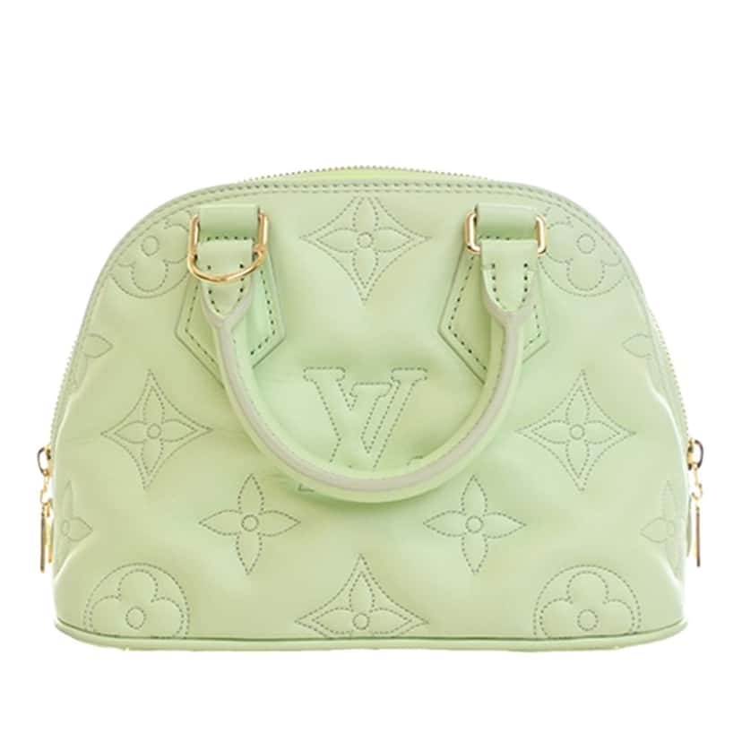 Louis Vuitton Monogram Calfskin Bubblegram Alma BB Green Leather Very good condition - Model View
