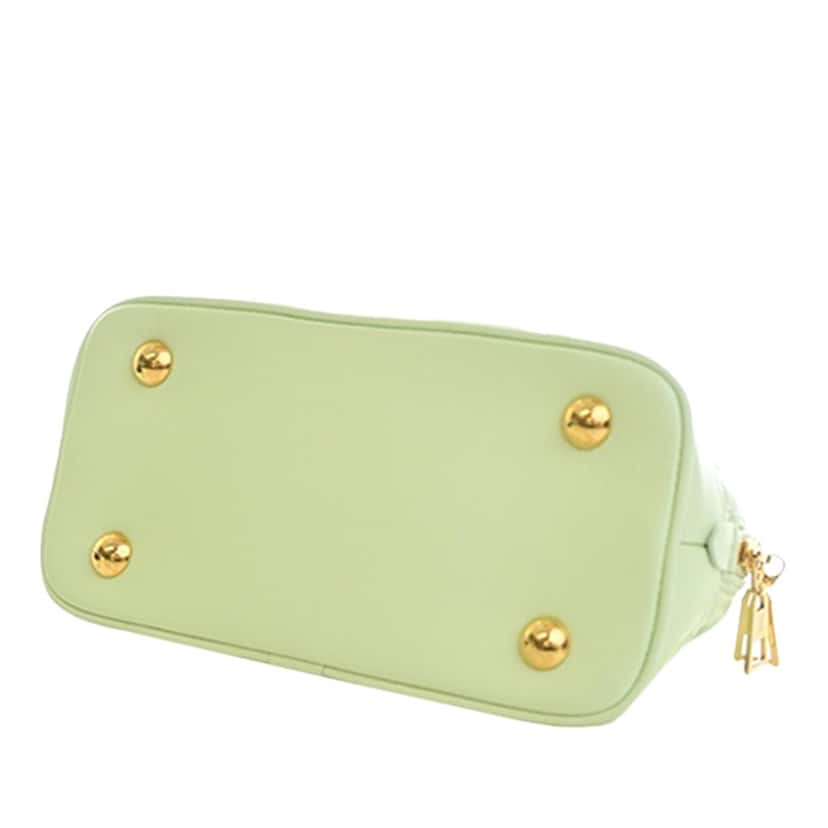 Louis Vuitton Monogram Calfskin Bubblegram Alma BB Green Leather Very good condition - Box View