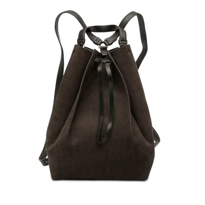 Maison Margiela Nubuck Drawstring Backpack Brown Leather Very good condition - Front View