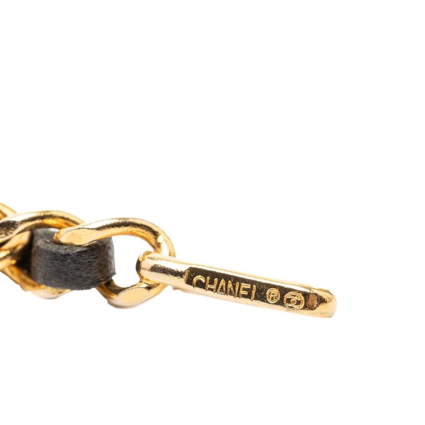 Chanel CC Gold Plated Medallion Leather Woven Chain Belt Gold Metal Very good condition - Inside View