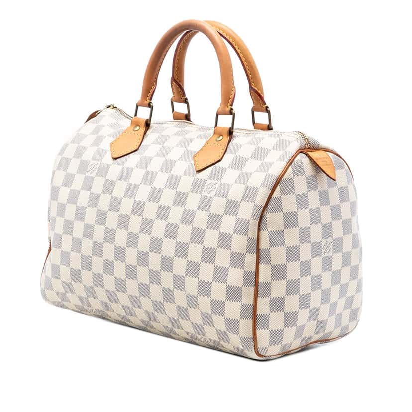 Louis Vuitton Damier Azur Speedy 30 White Very good condition - Back View