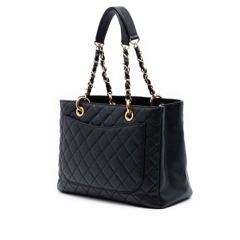Chanel Caviar Grand Shopping Tote Black Leather Very good condition - Back View