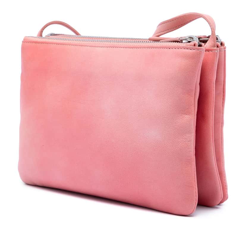 Celine Small Lambskin Trio Crossbody Pink Leather Very good condition - Back View