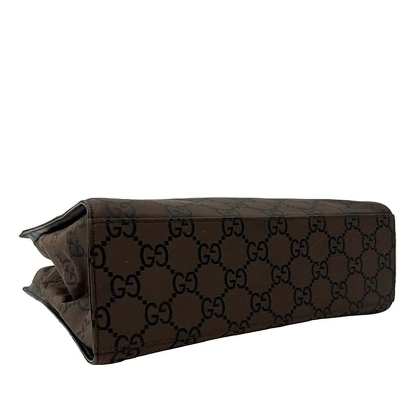 Gucci GG Nylon Bamboo Satchel Brown Very good condition - Inside View