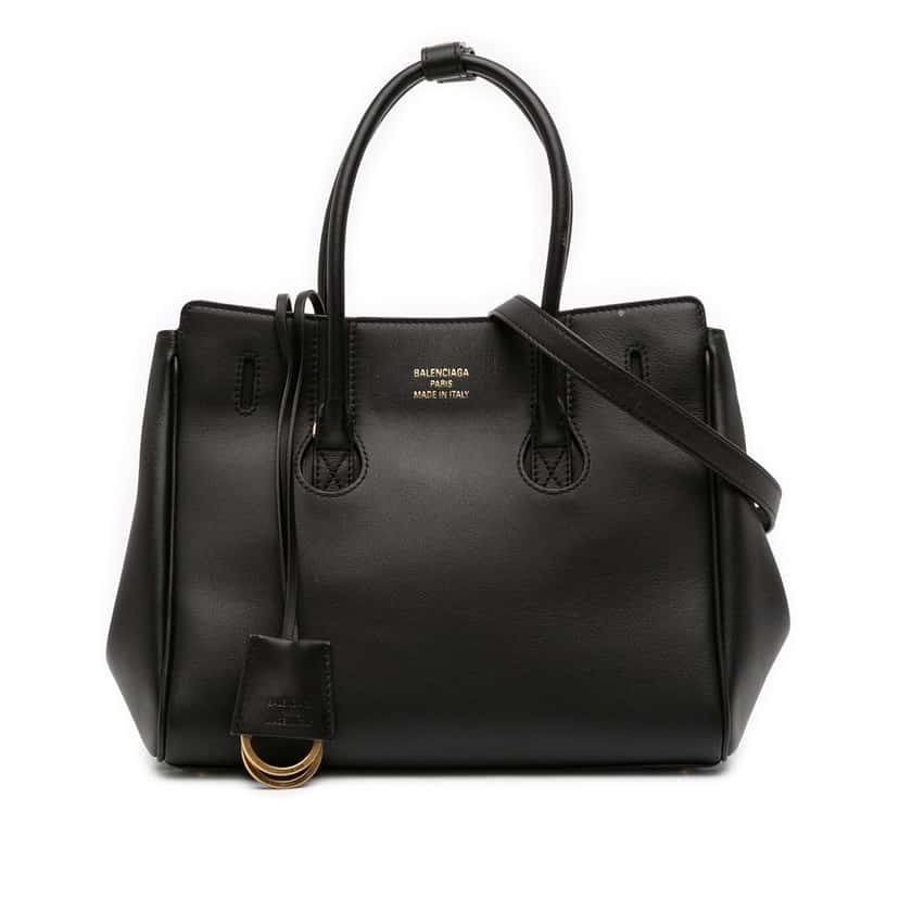 Balenciaga Mini Smooth Calfskin Hampton Carry All Satchel Black Leather Very good condition - Front View