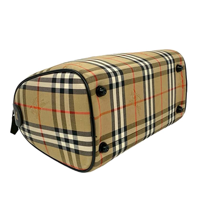 Burberry Haymarket Check Canvas Boston Bag Beige Very good condition - Model View