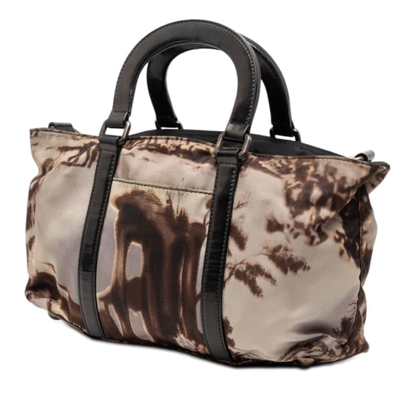 Prada Tessuto Stampato Satchel Brown Very good condition - Back View