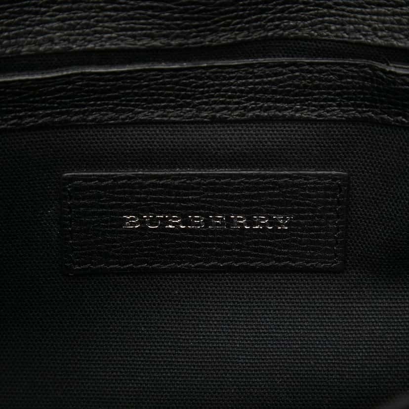 Burberry Small Leather and House Check Canvas Derby Macken Crossbody Beige Very good condition - Box View