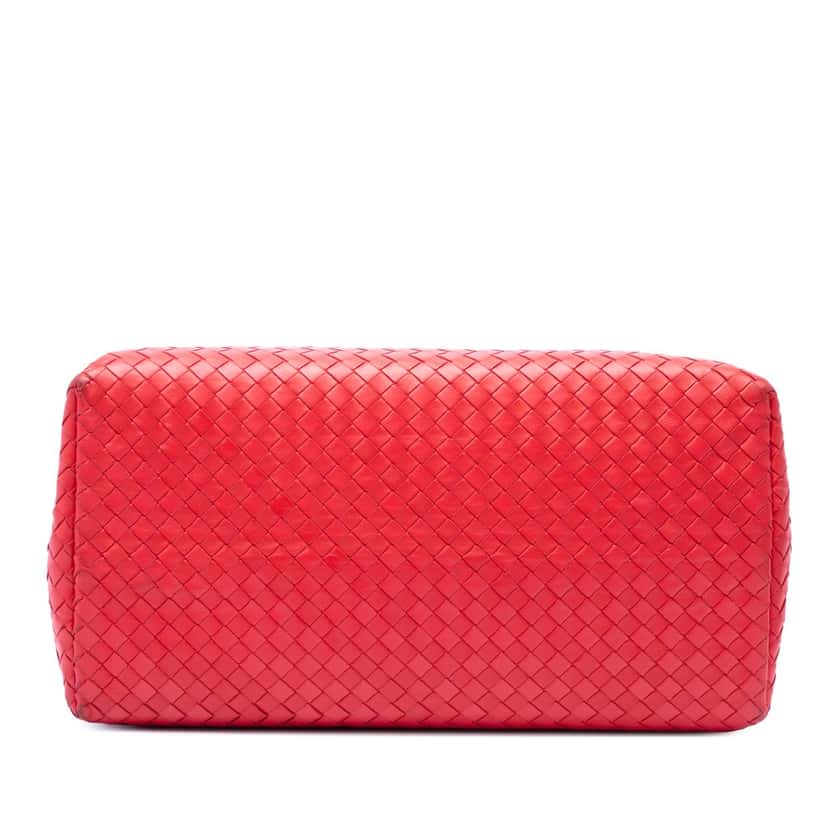 Bottega Veneta Medium Nappa Intrecciato Roma Tote Red Leather Very good condition - Inside View