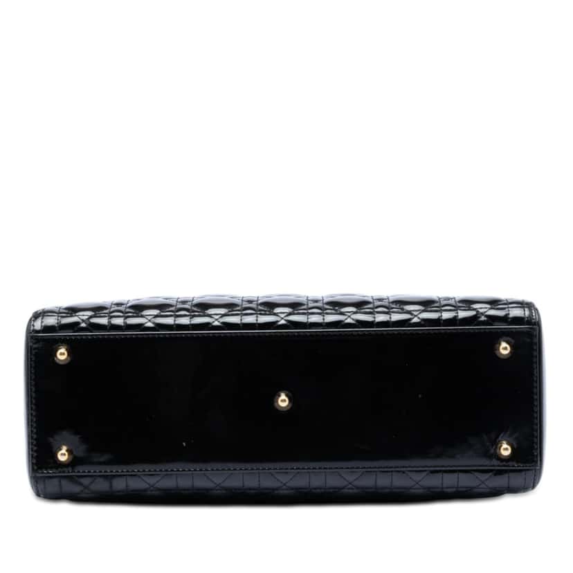 Dior Large Patent Cannage Lady Dior Black Leather Very good condition - Inside View